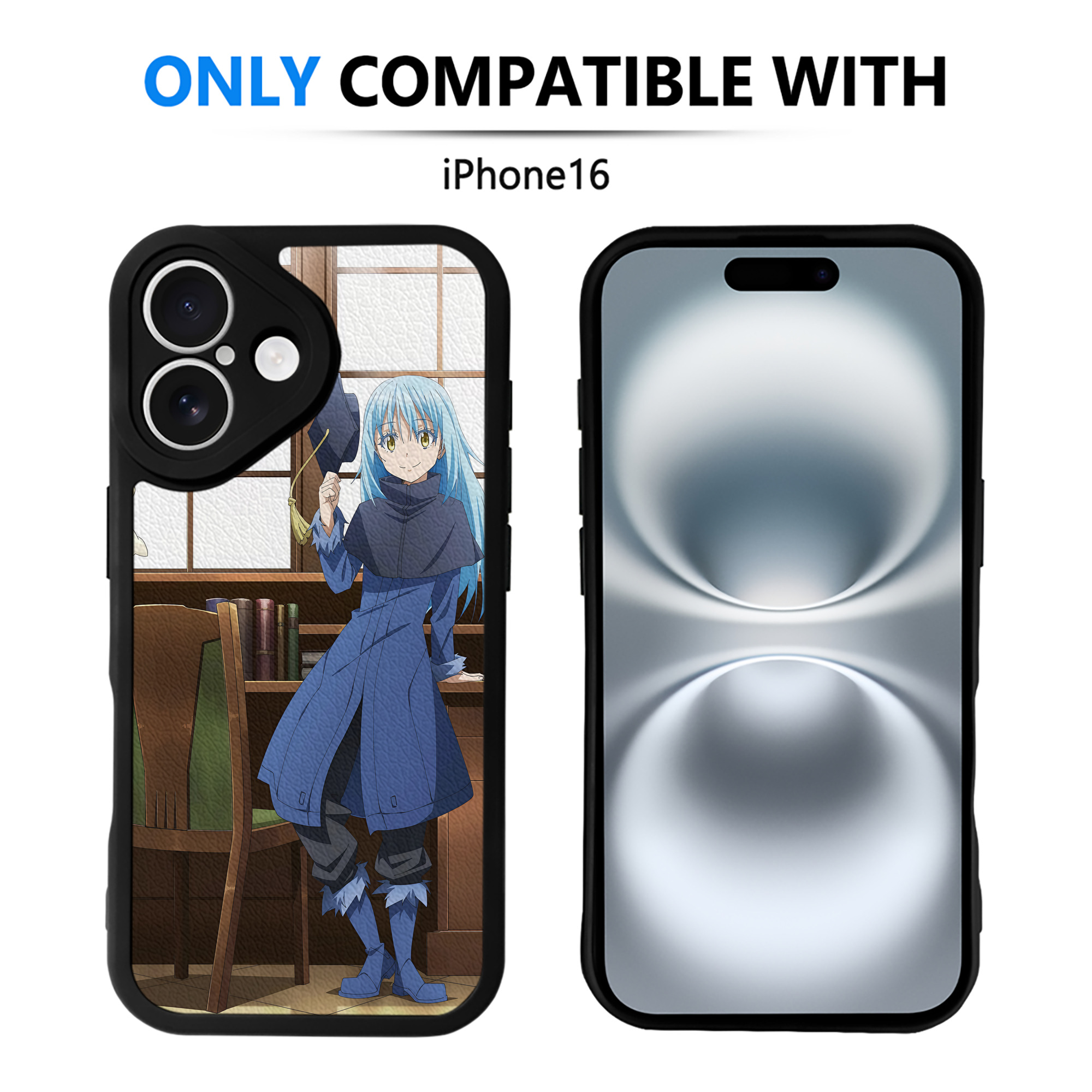 （画像用） 転スラ Regarding Reincarnated to Slime 【iPhone 16シリーズ対応】シリコンスマホケース（レザー調） 材質：シリコン